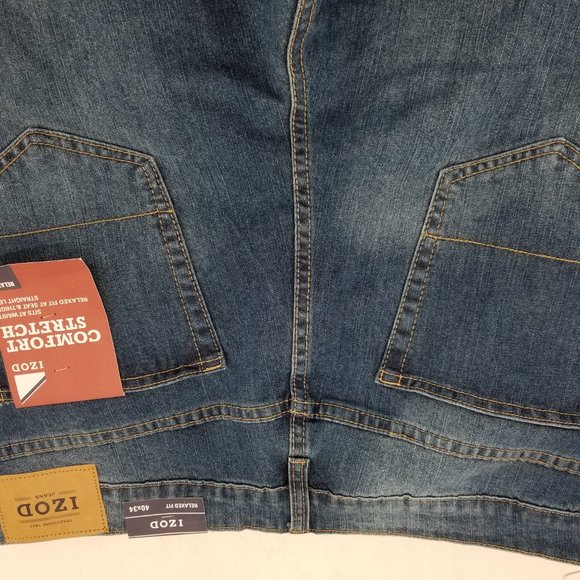 Izod Straight Leg Relaxed Fit Comfort Stretch  Mens Jeans  Sz 40 x 34 - Picture 5 of 6